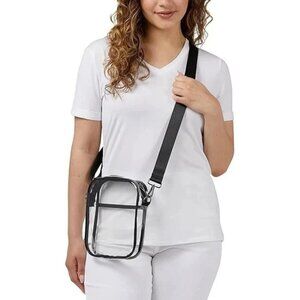 NEW 32 degrees  Clear Crossbody Bag Women's Adjustable Strap & 2-Way Zipper